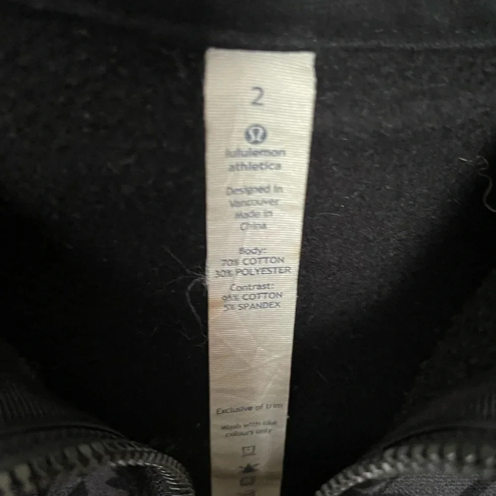 Lululemon Scuba Hoodie II Giant Houndstooth Dip Dye Deep Coal Black/Black Size 2 - Picture 10 of 10